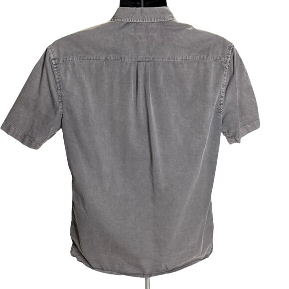 Urban Outfitters Gray Short Sleeve Button Up Shirt Men’s M 100% Cotton Casual - Picture 2 of 12